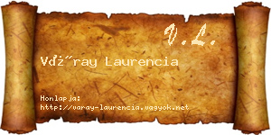 Váray Laurencia névjegykártya
